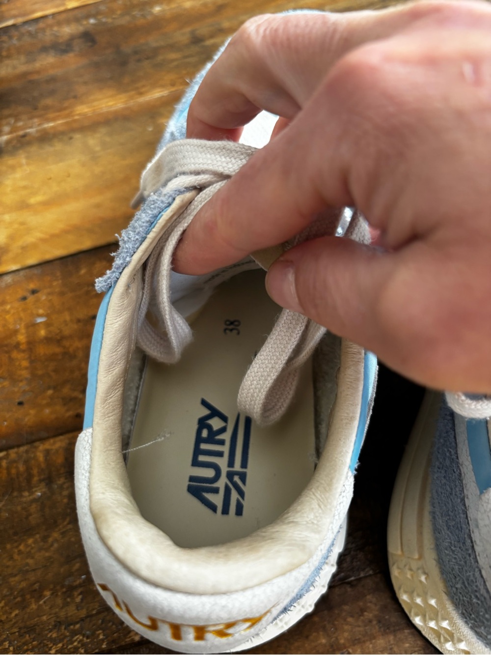 Autry Reelwind Sneakers Blue Suede Nylon EU 38 Worn Twice - Picture 6 of 9
